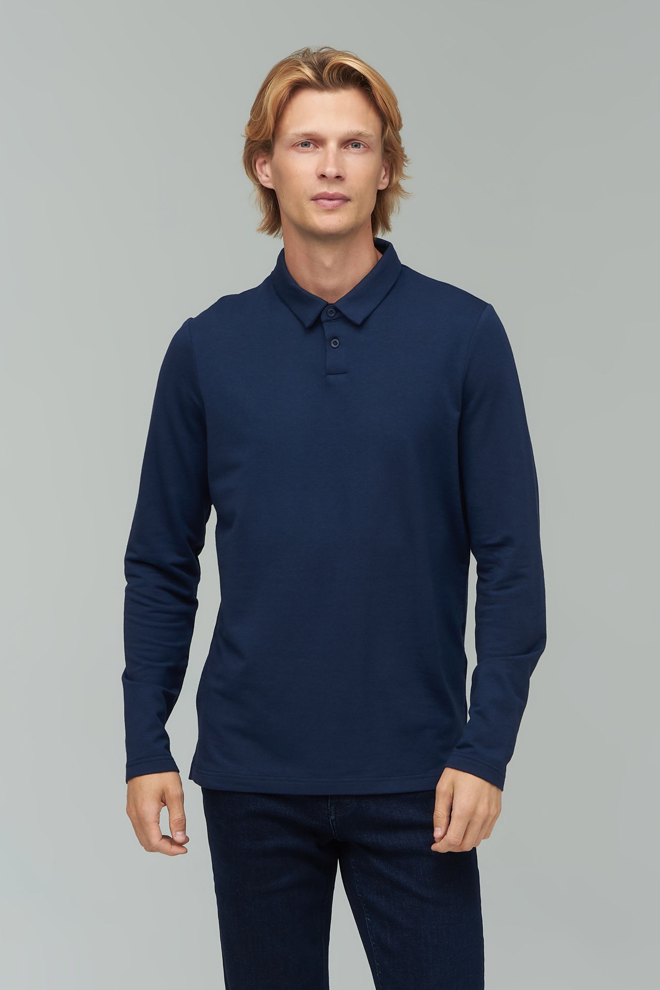 AUDIMAS Švelnaus mod.polo maršk.ilg.rank. 2021-571 Navy Blazer S