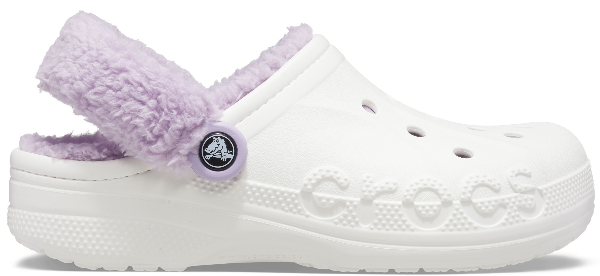 Crocs™ Baya Lined Fuzz Strap Clog White/Lavender 41