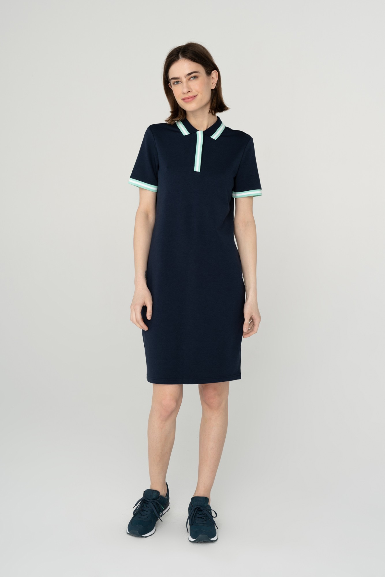 AUDIMAS Švelni modalo polo suknelė 2111-172 Navy Blazer XL