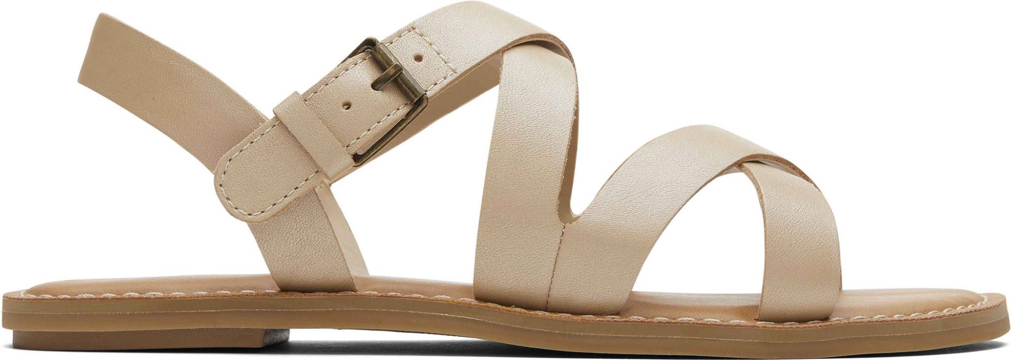 TOMS Metallic Leather Women's Sicily Sandal Almond 36,5