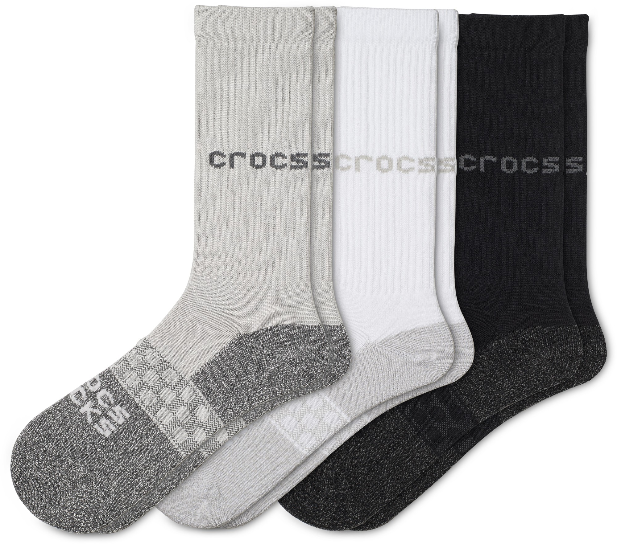 Crocs™ Adult Crew Sol 3-Pack Socks Multi L