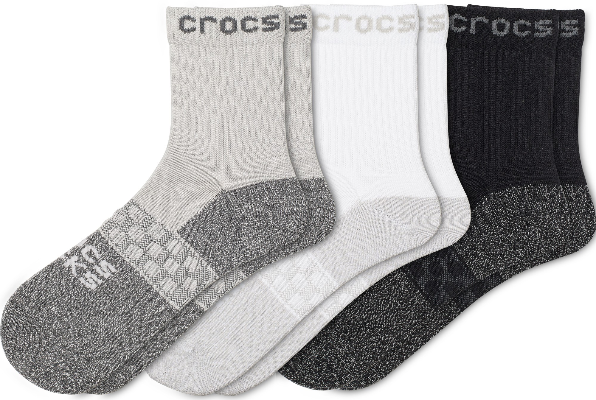 Crocs™ Adult Quarter Sol 3-Pack Socks Multi S