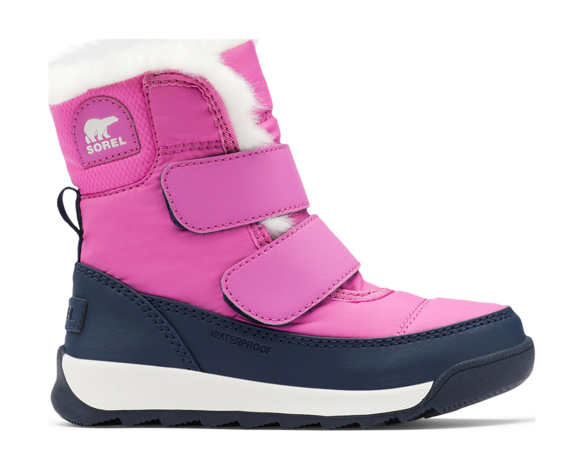 Sorel Whitney II Strap Kid's Waterproof Bright Lavender/Collegiate Navy 29
