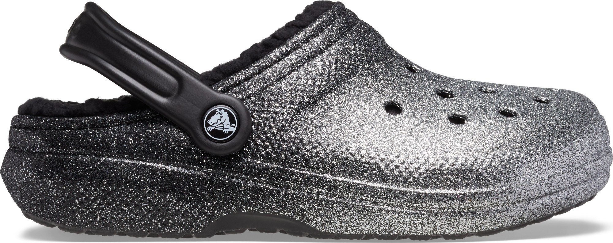 Crocs™ Classic Glitter Lined Clog Black/Silver 37,5
