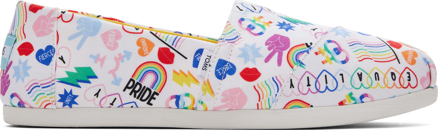 TOMS Unity Print Womens's Alpargata 3.0 White Multi 41