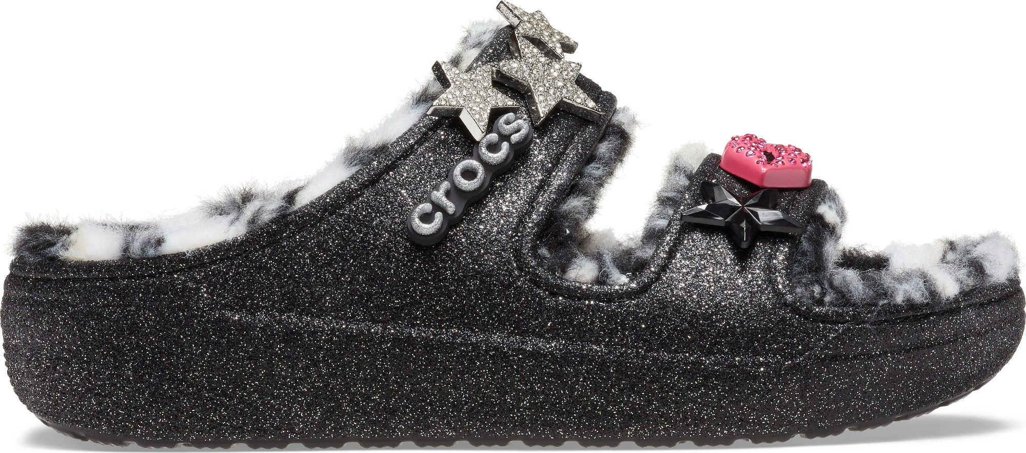 Crocs™ Classic Cozzzy Disco Glitter Sandal Black/Multi 39,5