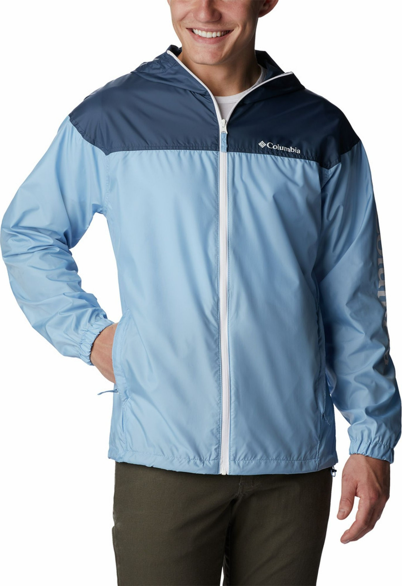 Columbia Flash Challenger Novelty Windbreaker Men's Jet Stream/Dark Mountain M