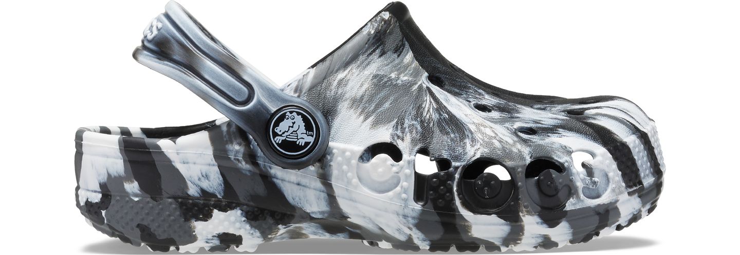 Crocs™ Baya Marbled Clog Kid's Black/White 28
