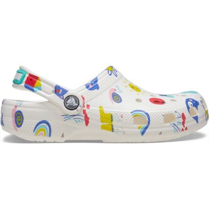 Crocs™ Classic Doodle Print Clog Toddler's White/Multi