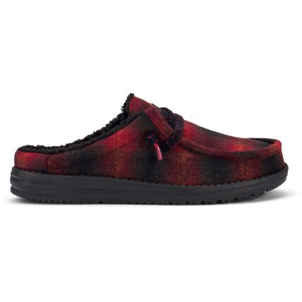 HEYDUDE Wally Slip Cozy Plaid Men's Red Plaid/Black