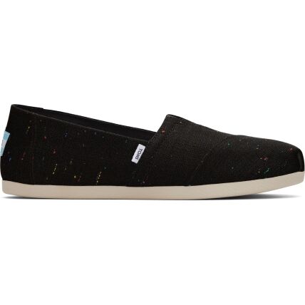 TOMS Recycled Cotton Speckled Slub Women Alpargata Black