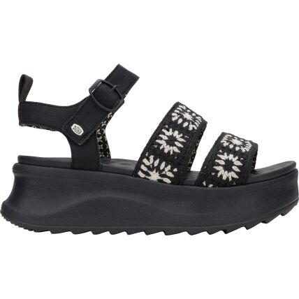 HEYDUDE Delray Buckle Cottage Crochet  43200 Black/White