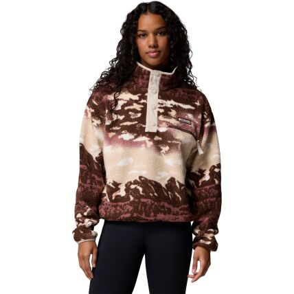 Columbia Helvetia II Printed Cropped Half Snap Women's Tobacco Sisters, Dark Stone