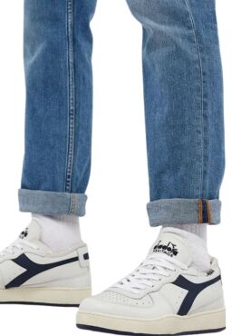 DIADORA Mi Basket Row Cut White/Blue Corsair