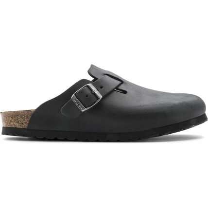 Birkenstock Boston Natural Leather Oiled Regular Black