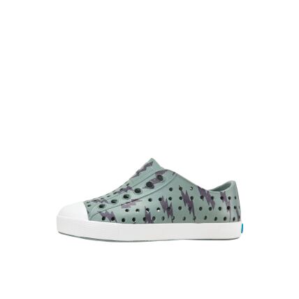 NATIVE Jefferson Print Junior Folk Green/Shell White/Onyx Lightning