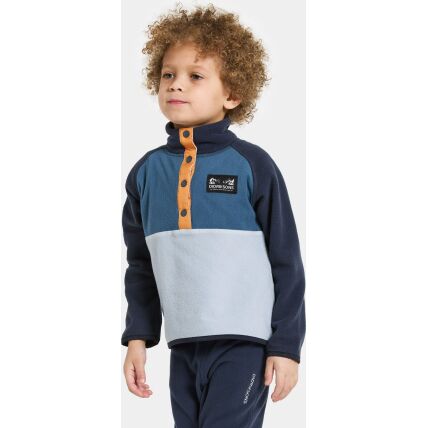 Didriksons Monte Kid's Half Button 4 Cloud Blue