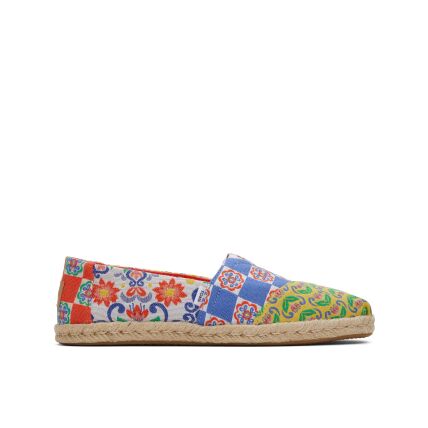TOMS Mediterranean Jacquard Women Alpargata Rope Red Multi