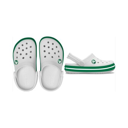 Crocs™ Crocband Clog Kid's 207005 White/Green Ivy