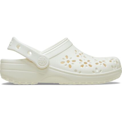 Crocs™ Classic Floral Cut Out Clog Kid's Chalk