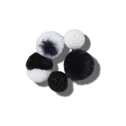 Crocs™ Jibbitz Black And White Puff 5 Pack 