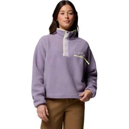 Columbia Helvetia II Cropped Half Snap Fleece Shale Purple, Lavender Pearl, Citron Haz