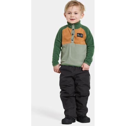 Didriksons Monte Kids' Half Button 4 Light Moss