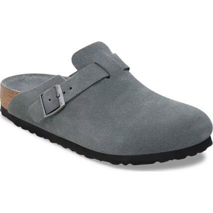 Birkenstock Boston Soft Footbed Suede Leather Regular Basalt Gray Tonal FB