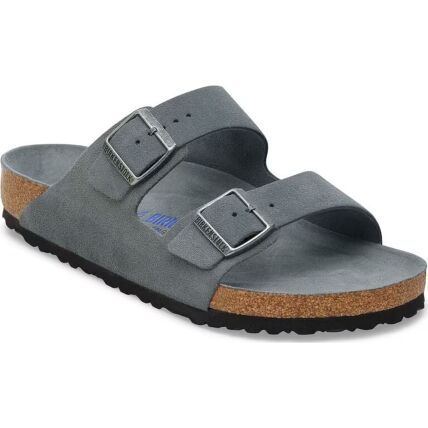 Birkenstock Arizona Soft Footbed Suede Leather Regular Basalt Gray Tonal FB