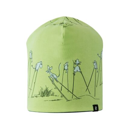 REIMA Reversible Organic Cotton Beanie Moomin Tanssi 5300336E Light Lime