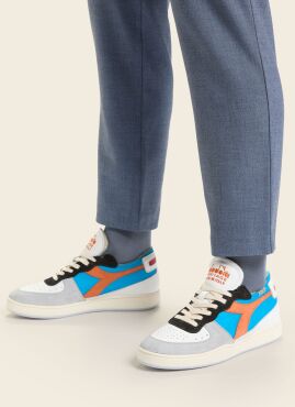 DIADORA Mi Basket Row Cut Milk Breakfast Blue Strong