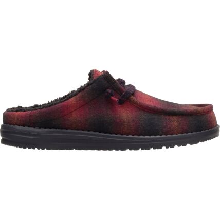 HEYDUDE Wally Slip Cozy Plaid Men's Red Plaid/Black