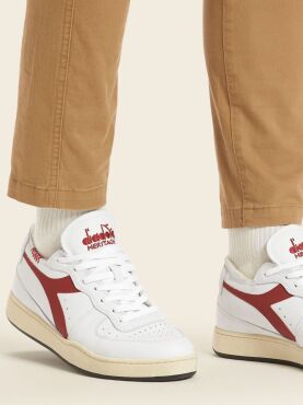 DIADORA Mi Basket Row Cut White/Garnet