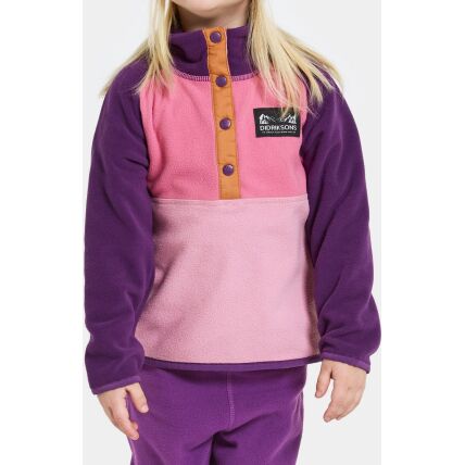 Didriksons Monte Kids' Half Button 4 Light Heather Pink