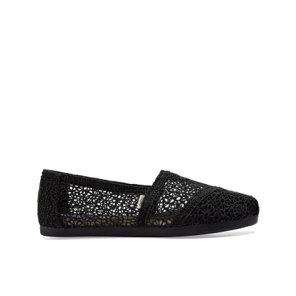 TOMS Moroccan Crochet Women's Classic Alpargata Black