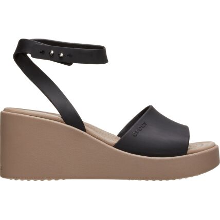 Crocs™ Brooklyn Ankle Strap Wedge Black/Mushroom