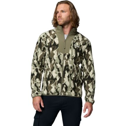Columbia Sequoia Grove Printed Full Zip Men's Stone Green Treebark