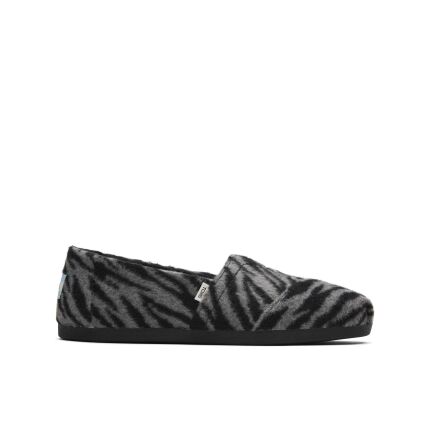 TOMS Zebra Fleece Women's Alpargata Black