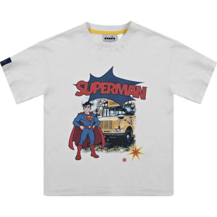 DIADORA JU.T-SHIRT SS SUPERHEROES Optical White/Princess Blue