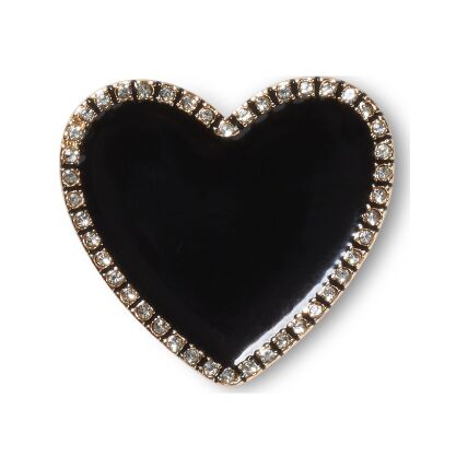 Crocs™ Jibbitz Black Heart with Gold Outline Multi