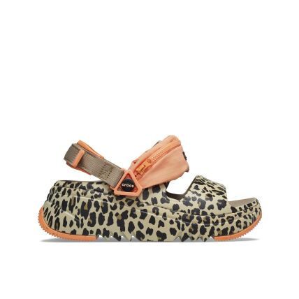 Crocs™ Hiker Xscape Animal Sandal Khaki/Leopard