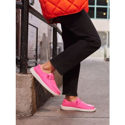 HEYDUDE Wendy Stretch Canvas Women 40902 Neon Pink