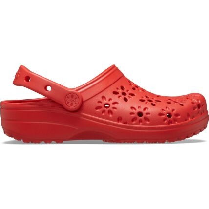 Crocs™ CLASSIC FLORAL CUT OUT CLOG Cherry Red