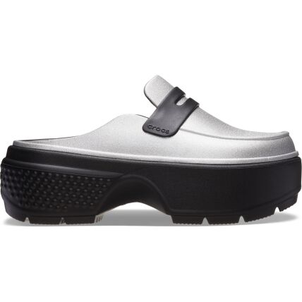 Crocs™ Stomp Metallic Loafer Silver/Black