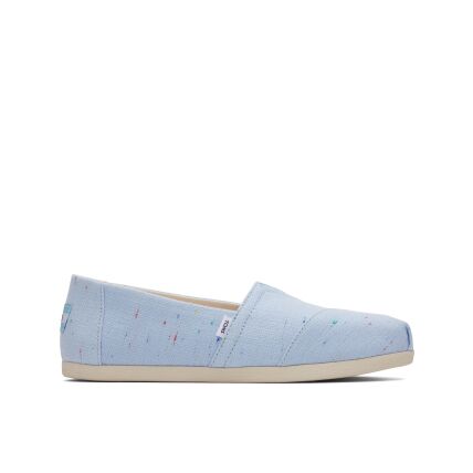 TOMS Recycled Cotton Speckled Slub Women Alpargata Pastel Blue