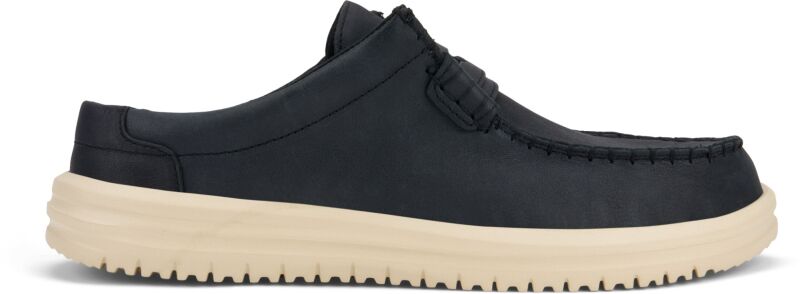 HEYDUDE Wally NXT Mule Leather Men's Black/Wood Ash