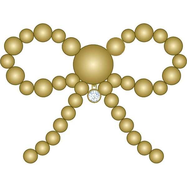 Crocs™ Jibbitz Gold Beaded Bow 