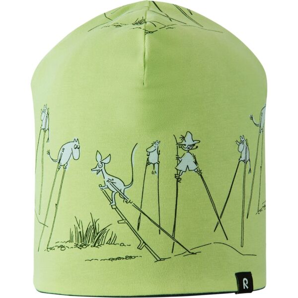 REIMA Reversible Organic Cotton Beanie Moomin Tanssi 5300336E Light Lime