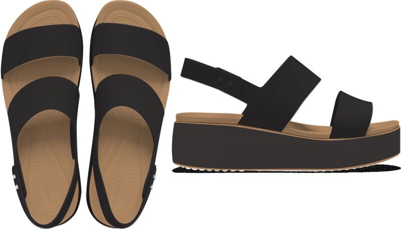 Crocs™ Brooklyn Low Wrap Wedge Black/Cashew