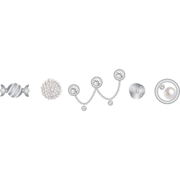 Crocs™ Crocs Jibbitz Silver and Pearl 5 Pack 198445376726 